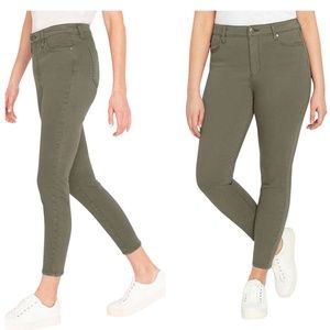 Buffalo High Rise Skinny Jeans Green Ankle Pant